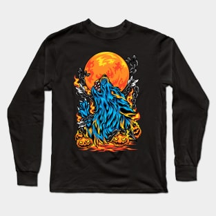 Wolf pumpkin Long Sleeve T-Shirt